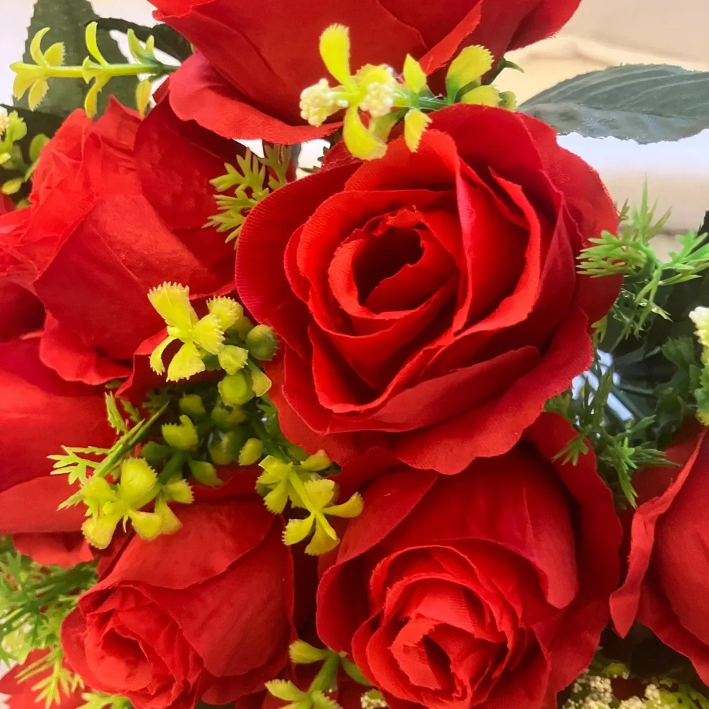 1pc Elegant 24 Head Artificial Rose Bouquet w/Greenery - NWOT